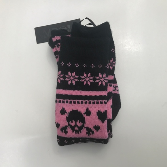 Widow x Dolls Kill Knee High black Intarsia Cat socks NWT - Picture 2 of 4